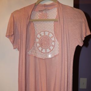Pink lace cardigan